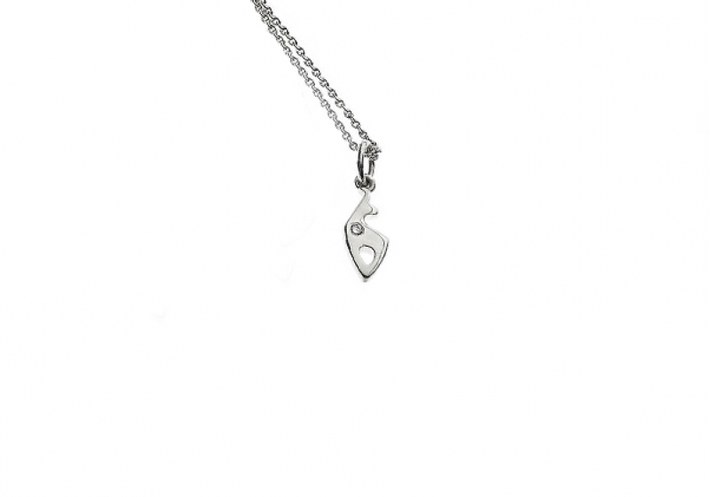 Kleiner Gold-Kids Anhänger in Weißgold mit Brillant